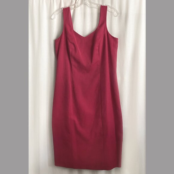 Women's business suit - dress and jacket set - burgundy color, size 38 fits S/M - Picture 6 of 7